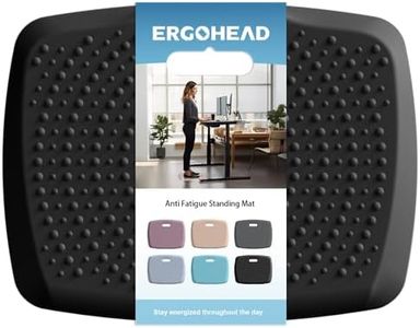 Ergohead Anti Fatigue Kitchen Floor Mat Comfort Standing Mat, Portable Office Standing Desk Mat, Multi-Purpose Kitchen Rug, Built-in Handle with Massage Points Comfort Floor Mat (Black, 17" x 22")