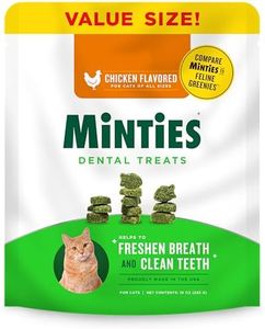 Minties Dental Treats for Cats, Chicken Flavored Treats for Cats, Freshens Breath and Controls Tartar, 10oz