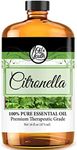 Oil of Youth - Citronella Essential Oil (16oz Bulk) Pure Essential Oil for Relaxation, Enhance Mood, Aromatherapy, Diffuser - Bulk Citronella Essential Oil for Candles - Aromatherapy Diffuser Oil