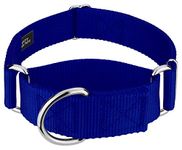 Country Brook Petz 1 1/2 Inch Martingale Heavy Duty Nylon Adjustable Dog Collar for Small, Medium, Large Breeds - Vibrant 17 Color Selection (Royal Blue, Large)