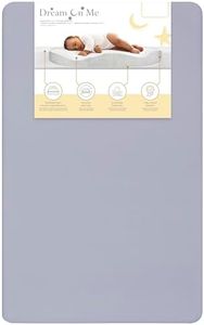 Dream On Me Snuggles Extra Firm Fiber Portable and Mini Crib Mattress in Periwinkle, Greenguard Gold Certified, Soft Breathable Mesh Cover, Lightweight Baby Mattresses for Cribs