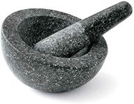 Koja Granite Mortar & Pestle Stone Grinder Set for Mixing Spices, Natural Medicines, Pastes, Pestos and Guacamole | Ergonomic Sloped Design | Must Have Cooking & Grinding Bowl for Every Kitchen