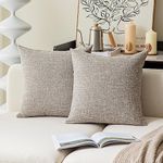 Kevin Textile Farmhouse Pillow Covers Decorative Throw Pillowcase Linen Square Cushion Case 26” x 26”/66cm x 66cm Sesame Grey Farmhouse Pillowcase, 2 Pack