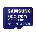 Samsung PRO Plus MicroSD Card, 256 GB, UHS-I U3, Full HD & 4K UHD, Read Speed 180 MB/s, Write Speed 130 MB/s, Memory Card for Cameras and Drones, Includes USB Card Reader, MB-MD256SA/EU