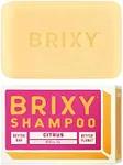 BRIXY Balance Shampoo Bar For All Hair Types, Argan Oil & Provitamin B, Gently Removes Oil, Styling Product, & Hard Water Build-up, pH Balanced, Color Safe, Vegan, Plastic Free - Citrus