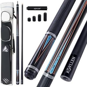 KONLLEN Carbon Fiber Pool Cue 2.0, 58-inch Low Deflection Billiard Stick for Adults with 12.5mm Tip and Pro Taper