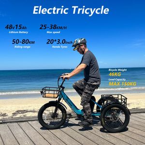 REVOM Electric Trike – Light Green Adult Three-Wheel Bike