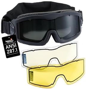 Lancer Tactical AERO Airsoft Tactical Safety Goggles ANSI Z87.1, 3mm Dual Pane Anti-Fog Lens for Hunting, Paintball, Cycling