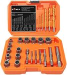 XEWEA Screw&Bolt Extractor Set and Left Hand Drill Bit Kit, Easy Out Broken Lug Nut Extraction Socket Set for Damaged, Frozen,Studs,Rusted, Rounded-Off Bolts, Nuts & Screws- 26Pcs