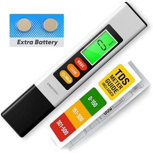 Craft911 2025 Upgraded 4-in-1 Turbidity TDS Meter – Digital Water Tester for TDS, EC & Temperature (°C/°F) – Accurate 0-9999 ppm Reading – Ideal for Drinking Water, Aquarium, Hydroponics, Pool, Etc.