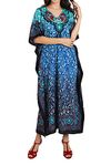 Miss Lavish London Kaftan Tunic Kimono Dress Sleepwear Nightwear Nightgown Ladies Womens Summer Evening Long Maxi Party Plus, 18-22, Blue