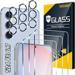 [3+3 Pack] Glass Screen Protector for Samsung Galaxy S24 FE 5G, 9H Tempered Glass, Ultrasonic Fingerprint Unlock, HD Clear Case Friendly for Samsung Galaxy S24 FE Screen Protector