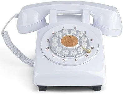 RetroVox Audio Guest Book Wedding Phone Guestbook and Signage Record Customized Audio Messages with Voicemail, Vintage Style for Bridal Shower, Birthday Party, Baby Shower (M White)