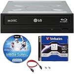 Produplicator LG WH16NS46 16X Blu-ray BDXL M-DISC DVD CD Internal Writer Drive Bundle with Free 50GB Verbatim M-Disc BD-R DL, CyberLink Burning Software, SATA Cable & Mounting Screws