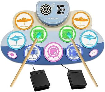 Electronic drum set, 9 drum practice pads, with speakers and a battery that can play 10H, supporting DTX games. Birthday gifts for children, Christmas gifts