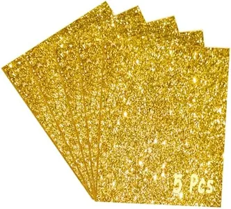 Glitter Acrylic Sheets 1/8" Thick 7.87x7.87 Color Acrylic Sheets for Laser Cutting, Translucent Cast Acrylic for Engraving, Invitation Blanks, Signs, Festival Decorations (5, Gold, 7.87"x7.87")