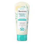 Aveeno Positively Mineral Sensitive Skin Daily Sunscreen Lotion with SPF 50 Non-Greasy, Sweat & Water-Resistant Sheer Sunscreen for Face & Body, TSA-Friendly Travel-Size, 3 fluid Ounces / 0.27 pounds