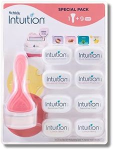 Schick – Intuition | Womens Razor Kit 9 Refills | Value Pack | Lemon Berry | Pure Nourishment | Sensitive Care | Advanced Moisture | 4 Blade Razor | No Shave Gel Required | Natural Ingredients