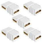 TNP HDMI Keystone Jack Insert - 4K HDMI Keystone 90 Degree Adapter, High-Speed Keystone HDMI Coupler for HDMI Keystone Wall Plates Port, Snap-In HDMI Keystone Female w/Gold-Plated Connectors, 5 Pack