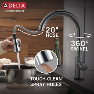 Delta Trinsic Touch Kitchen Faucet – Arctic Stainless Steel