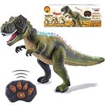BFUNTOYS Rc Dinosaur Toys For Kids 3-5 5-7 8-12 Remote Control Trex Dinosaur Toys For Boys Girls Age 3to7+ Large Light Up Robot Dino With Roar Walking Dancing Moving Birthday Xmas Gift For Toddlers