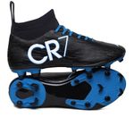 Velpro Black Blue Synthetic Turf and Hardground TPU Dual Color Sole Football Studs shoes for men (Size 4 to 10)