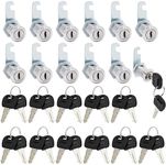 Stockroom Plus 12 Pack Cabinet Cam Lock with Key, 1-1/8 Cylinder Lock for Tool Box (30mm)