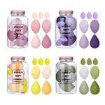 COSLUXE Makeup Sponge Set Beauty Blender with Egg Case, Soft Sponge For Liquid Foundation, Creams, and Powders，Latex Free Wet and Dry Makeup (Multi colors, 4 Big + 3 Mini -7 Pcs set)