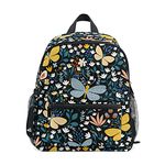 ALAZA Children's Backpack with Chest Strap, Kids Schoolbag Butterflies Flowers Floral Students Bookbag for Boys Girls