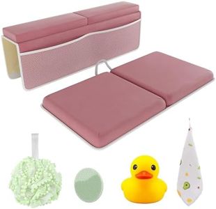 Sleepah Bath Kneeler and Elbow Kneeling Rest Pad Set for Baby Bathing – Waterproof Soft Memory Foam Mat Organizer Babies & Toddler Bathing Time Toys Sponge (Pink)