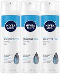 NIVEA MEN Sensitive Cooling Shave Gel with Chamomile and Seaweed Extracts, 3 Pack of 7 Oz Cans