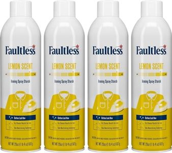 Faultless Lemon Laundry Starch Spray, Lemon Scented Spray Starch 20 oz Cans for a Smooth Iron Glide on Clothes & Fabric Even Spray, Easy Iron Glide, No Reside (Pack of 4)