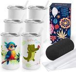 Joyclub 6 Pack Sublimation Tumblers Stainless Steel Insulated 12 oz Sublimation Tumbler with Lids and Straw, Ideal for DIY Gifts, Tea, Coffee,Wine