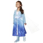 Disney Frozen 2 Elsa Adventure Girls Role-Play Dress Features Ice Crystal Winged Cape, Sleek Dress Cut with Glittery, Frosty Trim - Fits Sizes 4-6X, For Ages 3+