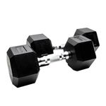 CITY 1 Premium Pair of 2 Hex Dumbbells- Anti-Slip Handle, Hand Weights, Useful Weights for Home Gym, Ideal for Full-Body Workouts and Strength Training with Compact Design (20lbs-Black)