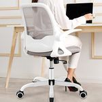 Office Chair, KERDOM Ergonomic Desk Chair, Breathable Mesh Computer Chair, Comfy Swivel Task Chair with Flip-up Armrests and Adjustable Height (Gray)