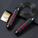 High-Speed Skipping Rope for Men & Women | Adjustable Jump Rope for Cardio, Weight Loss & Endurance Training | Anti-Slip Foam Handles –comes with a premium bag- Red Edition