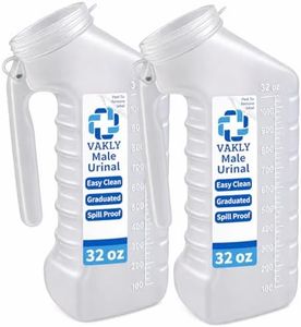 Vakly Male Urinal Bottle with Cover & Handle – Portable Handheld Pee Bottle for Men, Spill Resistant Urine Container for Bedside, Hospital, Incontinence, Emergency & Travel, Easy to Clean (2)