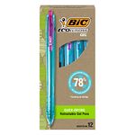 BIC Ecolutions Gel Pens, Medium Point (1.0mm), 12-Count Pack, Retractable Assorted Ink Pens Made from 78% Ocean-Bound Recycled Plastic Excluding Ink Cartridge