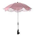 Hellery Baby Stroller Parasol 360 Degree UV Adjustable Waterproof Universal Umbrella Sunshade for Chairs Wheelchair Bike Pushchair Pram, Pink