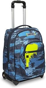 Trolley Seven, Wet color boy, Blu, 2 in 1 Zaino con Cross-Over System, Scuola & Viaggio