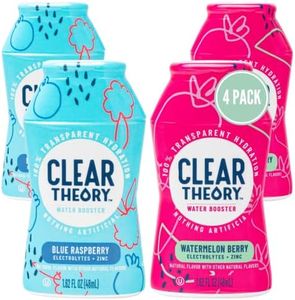 Clear Theory Water Flavoring Drops with Electrolytes, Water Enhancer Liquid Flavored Water Drink Mix, Hydration for Kids, Vegan, Gluten Free, Low Calorie (Blue Raspberry & Watermelon Berry)
