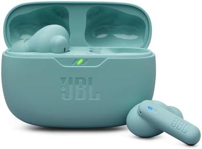 JBL Wave Beam 2, JBL Pure Bass Sound, Active Noise Cancelling with Smart Ambient, 4 mics for Crisp, Clear Calls, Water and dust Resistant, Blue