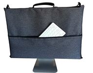 KUMPLE Carrying Bag for Apple 27" iMac Desktop Computer, Travel Tote Bag Protective Shoulder Case with PU Leather Handle for 27" iMac Monitor and Accessories Dark Gray