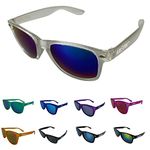 gr8ful® Sunglasses for Men & Women (Clear Frame, Blue Lens)