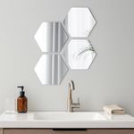 EVIDECO French Home Goods Small Decorative Wall Self Adhesive Shaped Mirrors - Set of 4