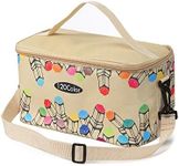 Toprema New Marker Pen Case Holder for 120 Markers Organizer Multifunctional Zipper Storage Carrying Bag with Pattern Khaki