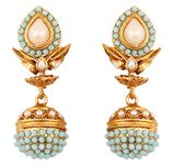 Touchstone Indian Bollywood Pretty Spherical Drum Shape Studded Look Designer Jewelry Chandelier Jhumki Earrings For Women., Rhinestones, No Gemstone