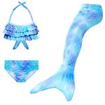Mermaid Tails for Swimming Girls Swimsuit Princess Bikini Bathing Suit Set Birthday Gift for Kids,Girls, Children, A6, 3-4T