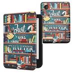 kwmobile Case Compatible with Kobo Clara BW/Colour Case - eReader Cover - Library Motto Multicolor